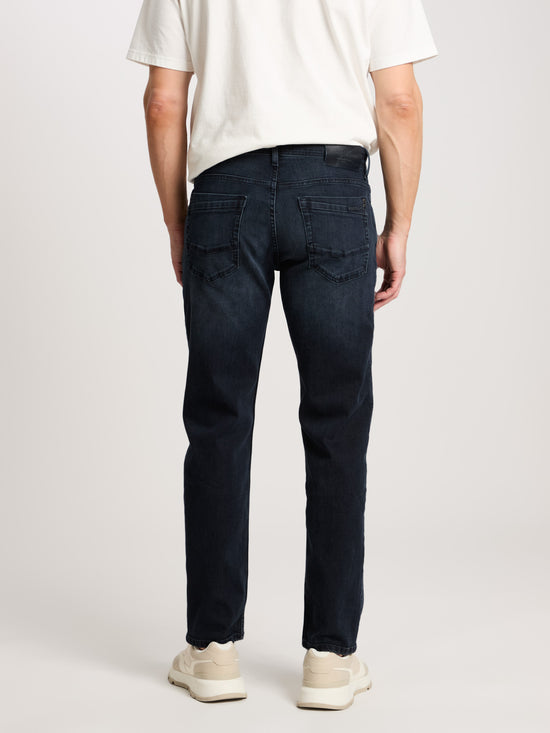 Antonio Herren Jeans Relaxed Fit Regular Waist Straight Leg blauschwarz.