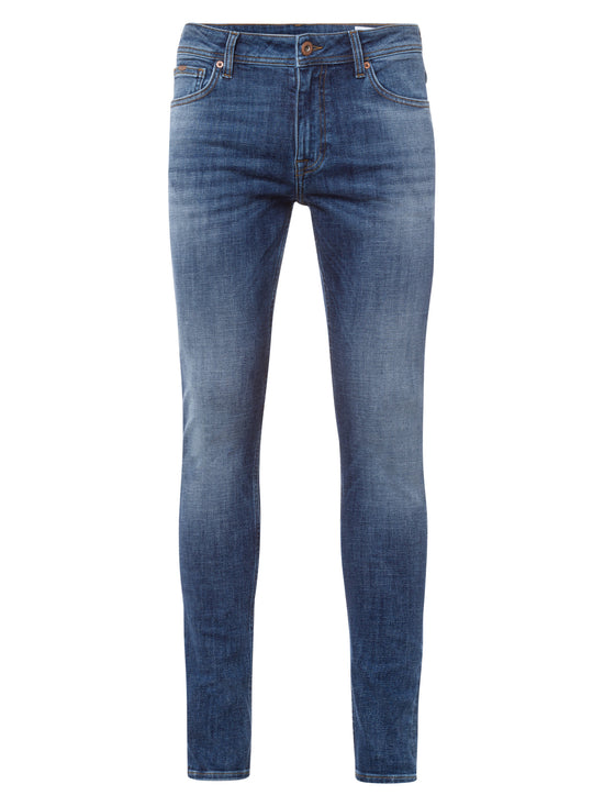 Scott Men's Jeans Skinny Fit Regular Waist Mid Blue