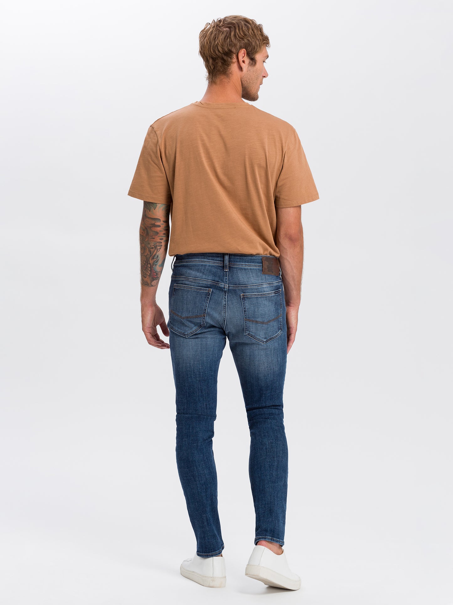 Scott Men's Jeans Skinny Fit Regular Waist Mid Blue