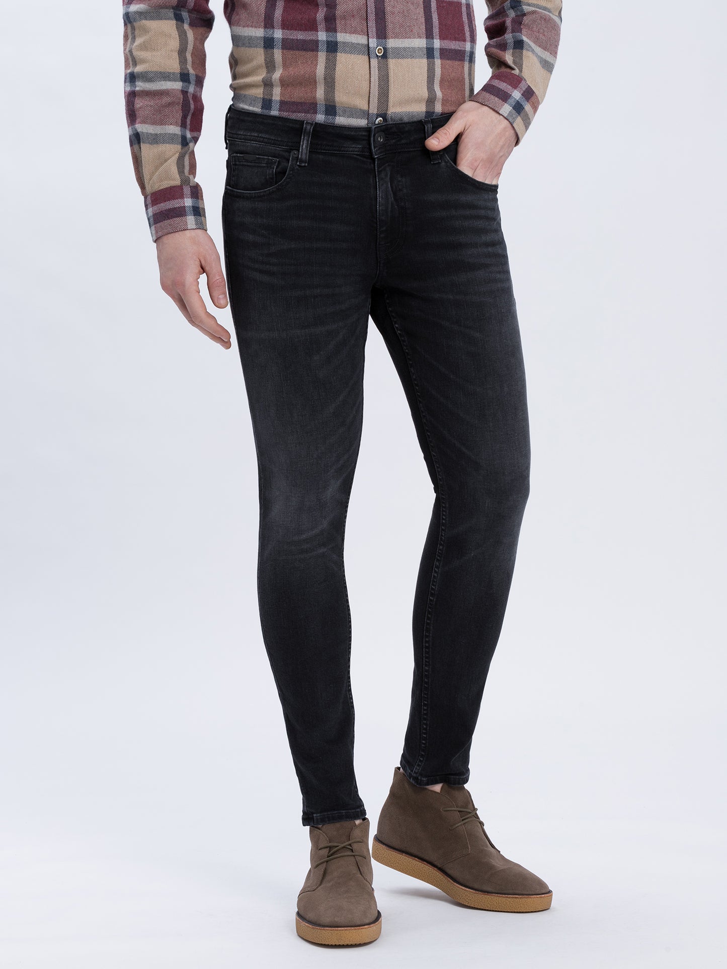Scott Herren Jeans Skinny Fit Regular Waist schwarz