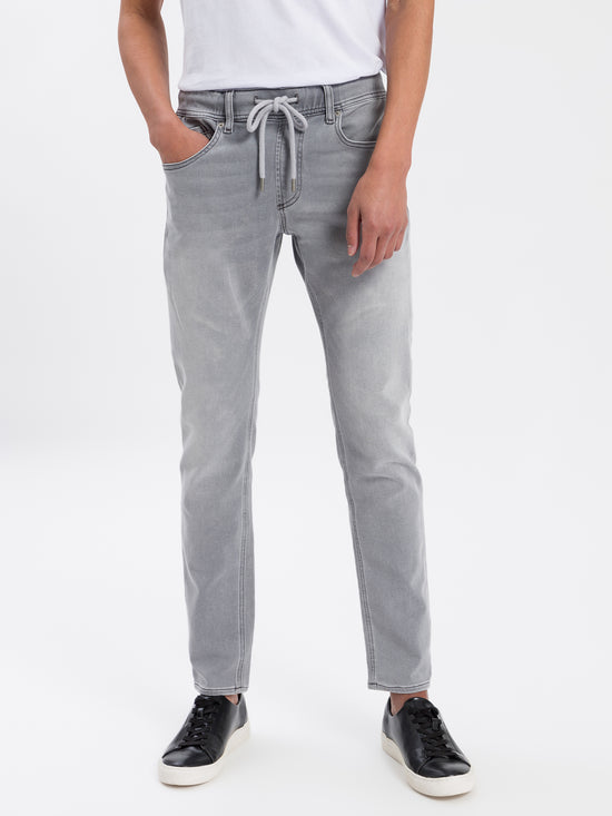 Jimi men's jeans slim fit regular waist tapered leg light grey