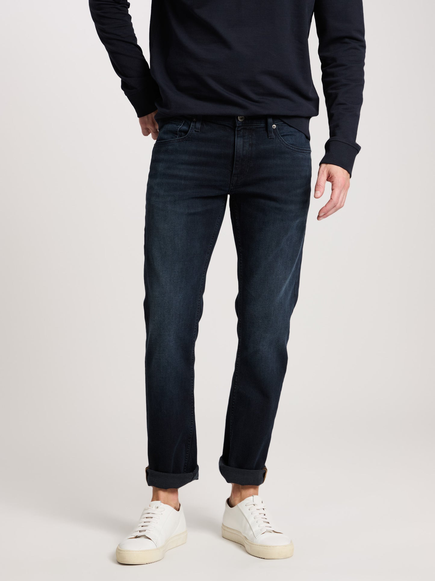 Damien Herren Jeans Slim Fit Regular Waist Straight Leg blauschwarz.