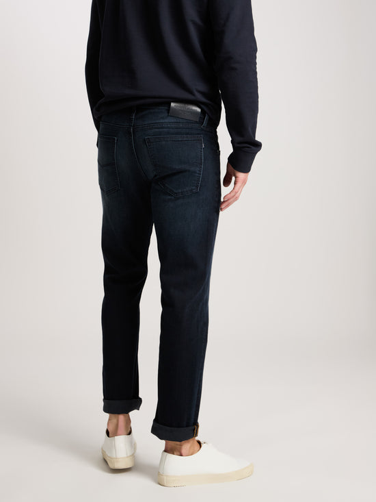 Damien Herren Jeans Slim Fit Regular Waist Straight Leg blauschwarz.