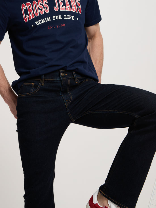 Colin men's jeans slim fit bootcut dark blue.