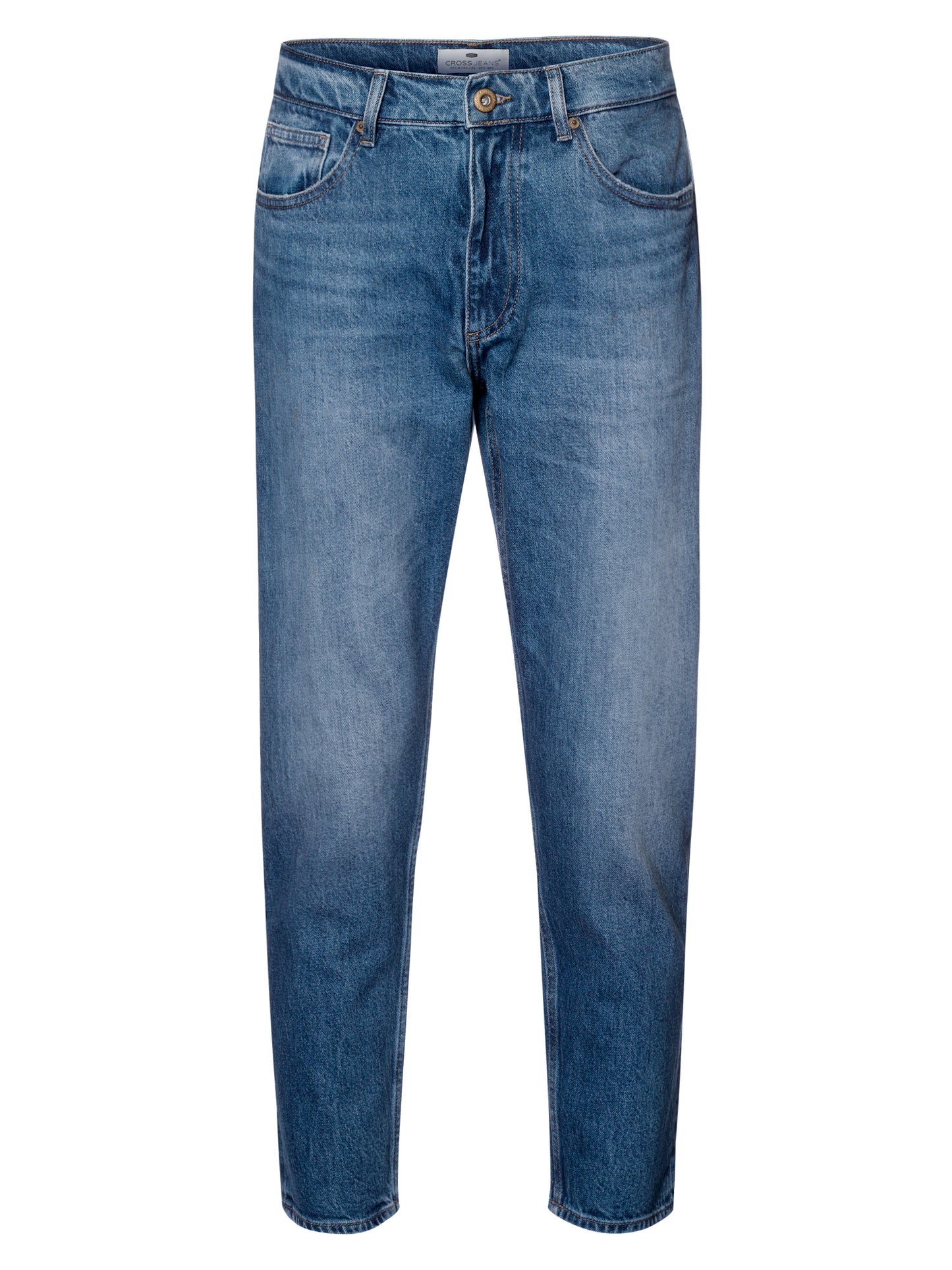 Finn Herren Jeans Regular Fit Straight Leg mittelblau