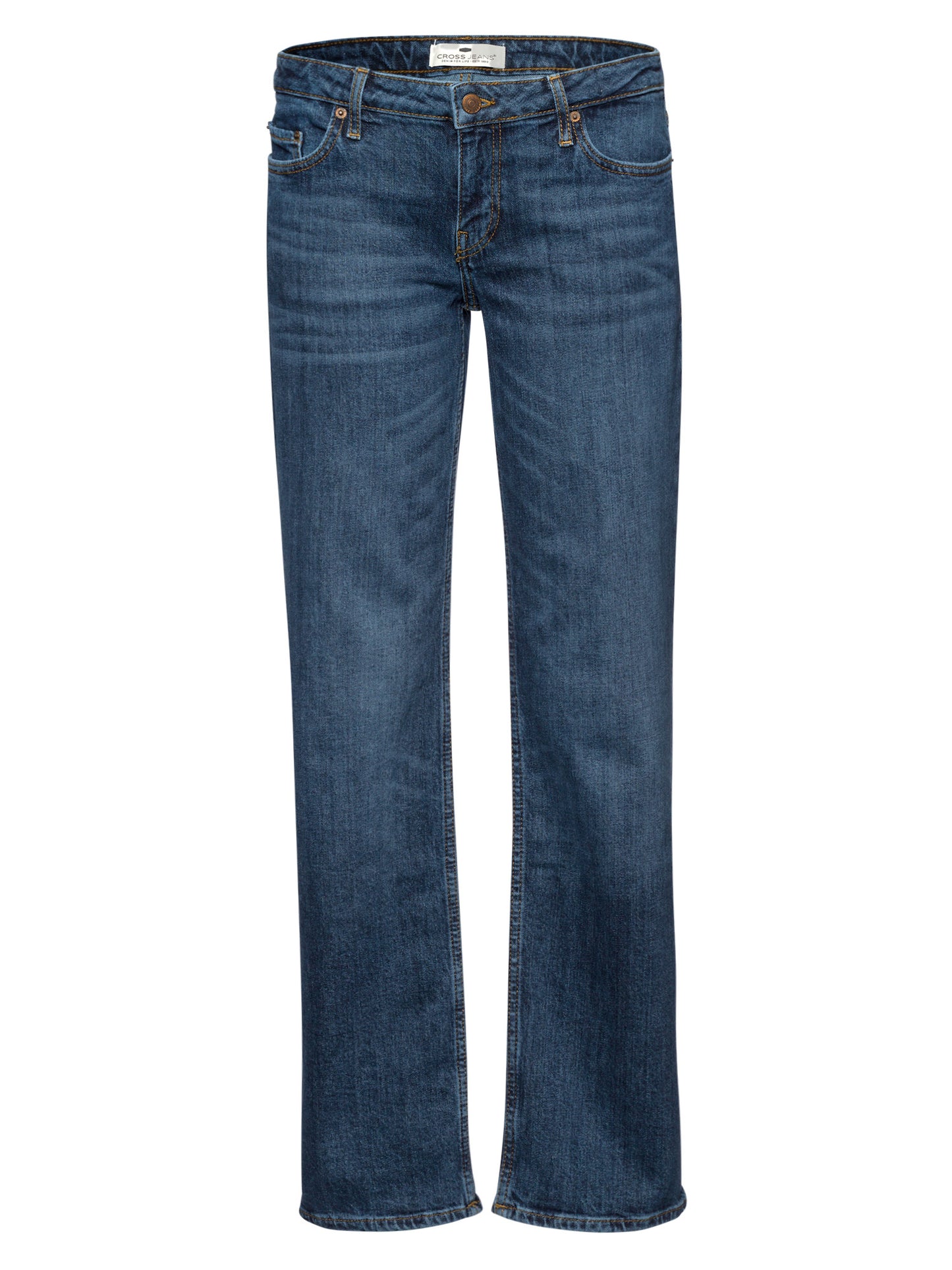 Lily Damen Jeans Straight Fit Low Waist dunkelblau.