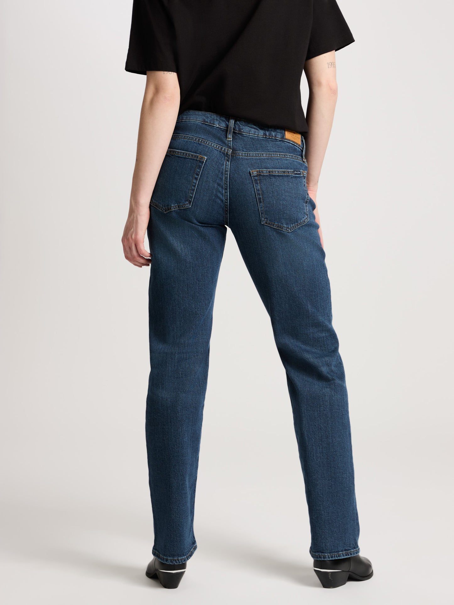Lily Damen Jeans Straight Fit Low Waist dunkelblau.