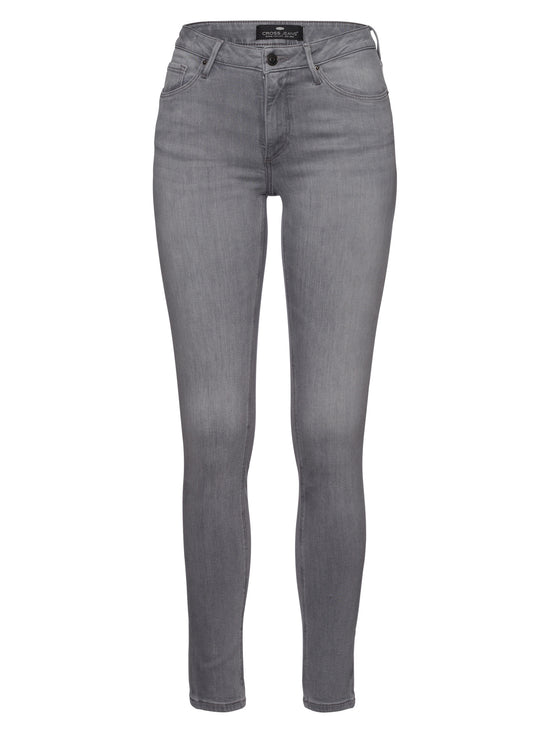 Alan Damen Jeans Skinny Fit Mid Waist grau