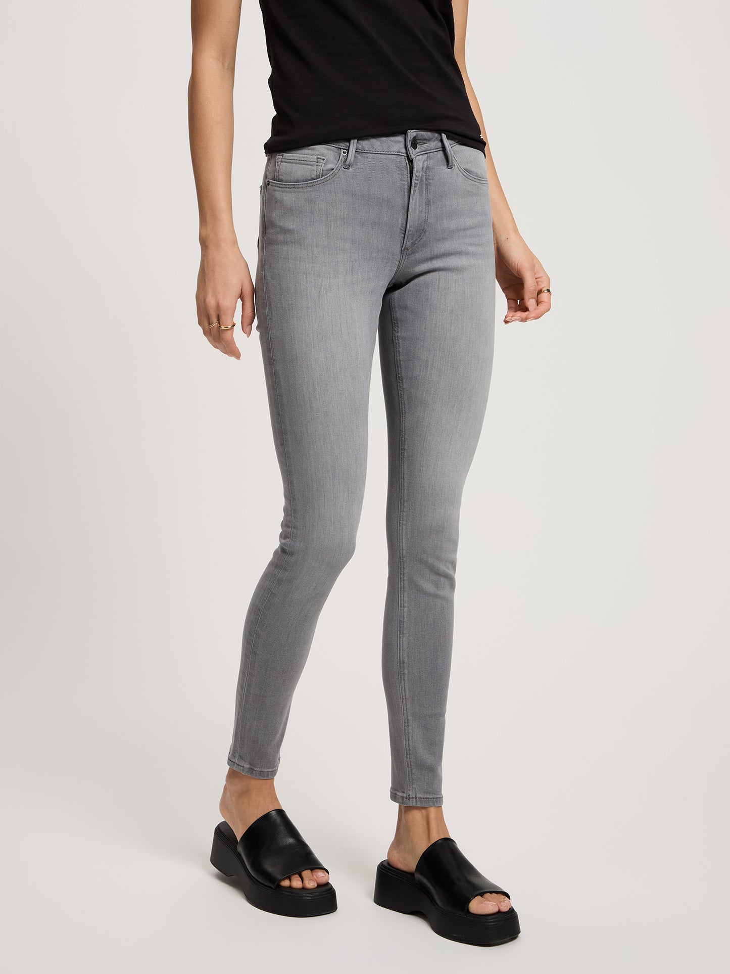 Alan Damen Jeans Skinny Fit Mid Waist grau