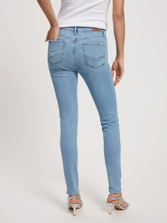 Alan Damen Jeans Skinny Fit Mid Waist hellblau