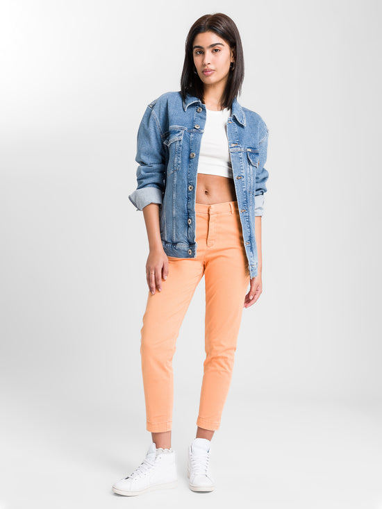 Damen Jeans Chino hellorange