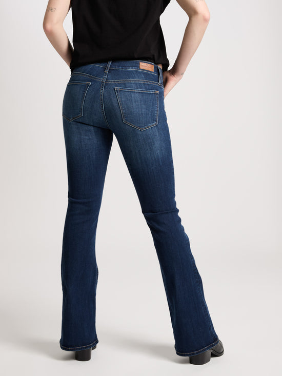 Faye women's jeans slim fit high waist flare leg dark blue