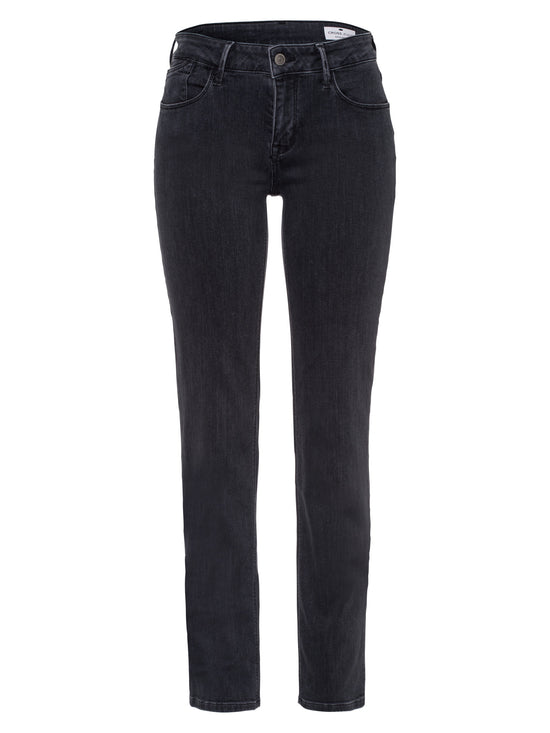 Anya Damen Jeans Slim Fit Mid Waist schwarz