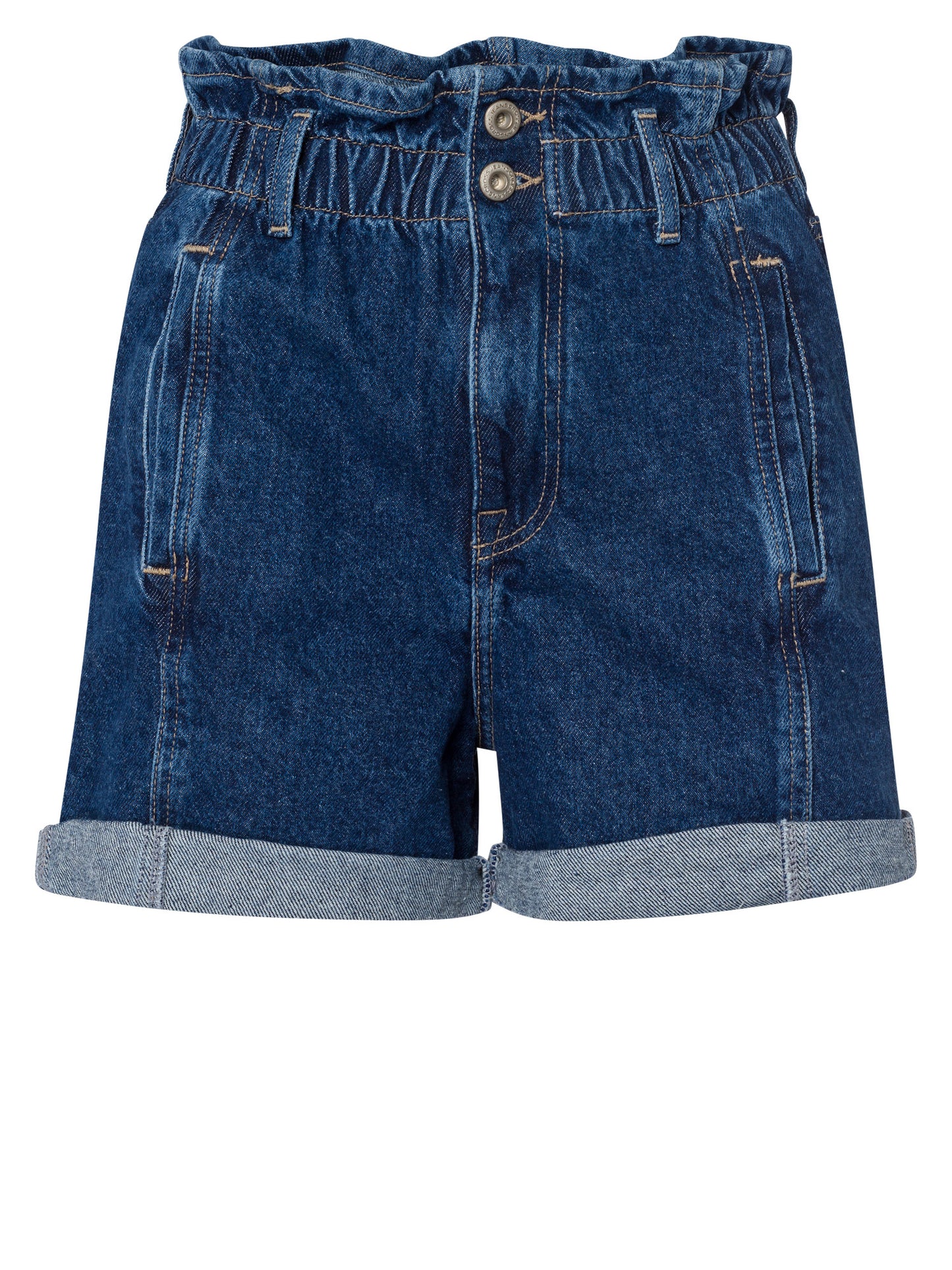 Damen Jeans-Shorts Baggy Fit blau.