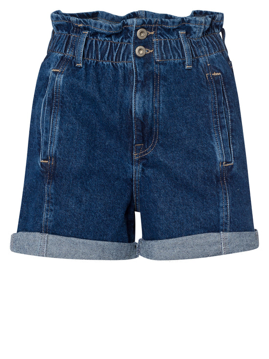 Damen Jeans-Shorts Baggy Fit blau.